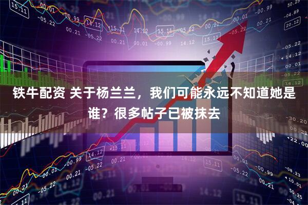 铁牛配资 关于杨兰兰，我们可能永远不知道她是谁？很多帖子已被抹去