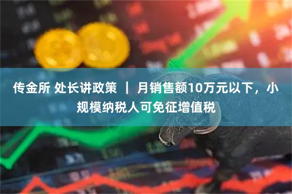 传金所 处长讲政策 ｜ 月销售额10万元以下，小规模纳税人可免征增值税