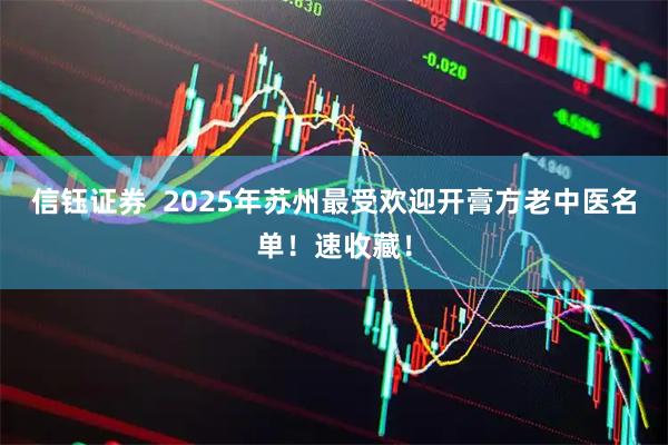 信钰证券  2025年苏州最受欢迎开膏方老中医名单！速收藏！