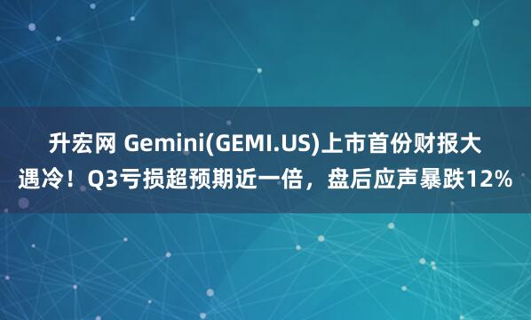 升宏网 Gemini(GEMI.US)上市首份财报大遇冷！Q3亏损超预期近一倍，盘后应声暴跌12%